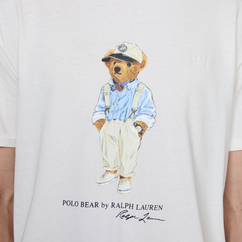 Classic Fit Polo Bear Jersey T-Shirt Deckwash White Tees