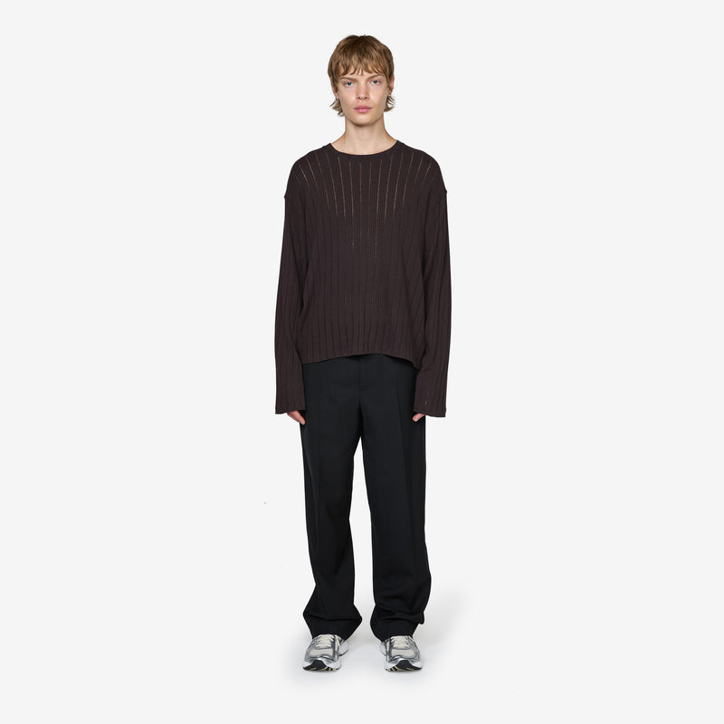 Study Trousers Black Tropical Wool Pants