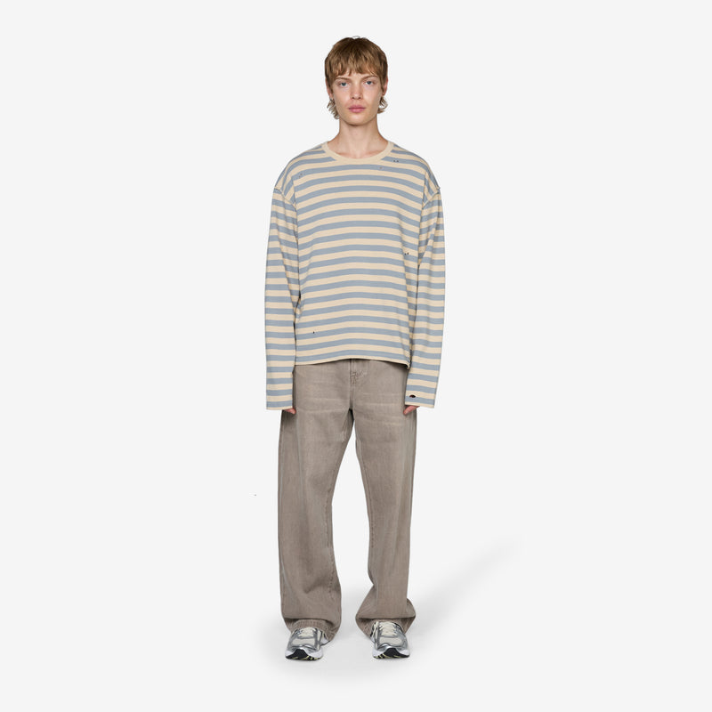 Wide Stripe Sweater Greige Jumpers