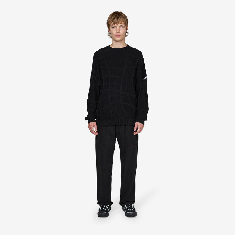 Your Boring Abstract Village Knitted Pullover Black Jumpers