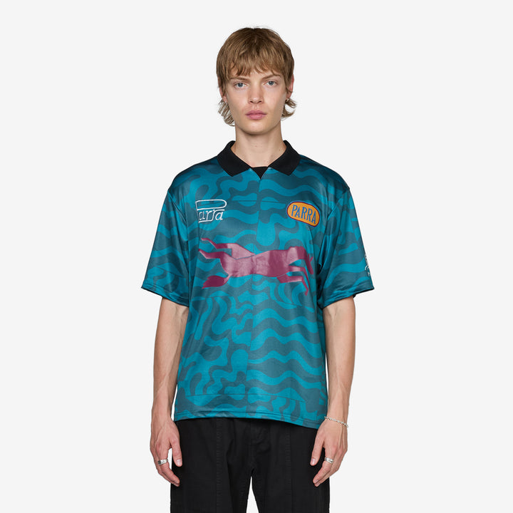 Sports Flage Polo Shirt Deep Sea Green Front