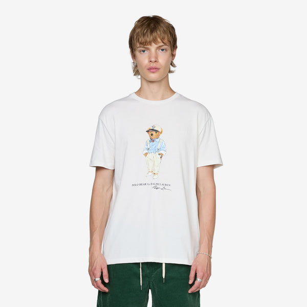 Classic Fit Polo Bear Jersey T-Shirt Deckwash White Tees