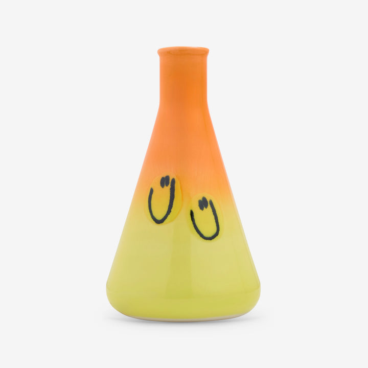 Erlenmeyer Jug Orange Yellow Gradient Smile Front