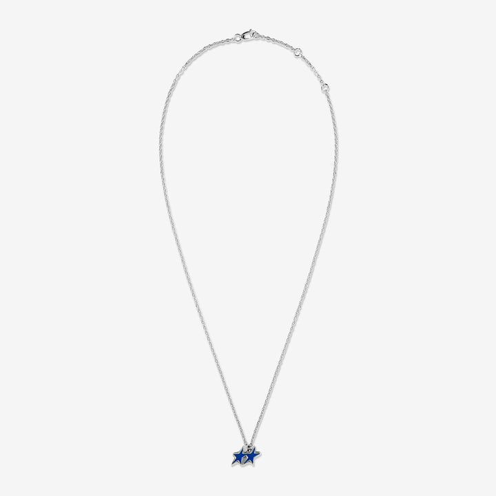 Enameled Tilted Necklace Silver Front