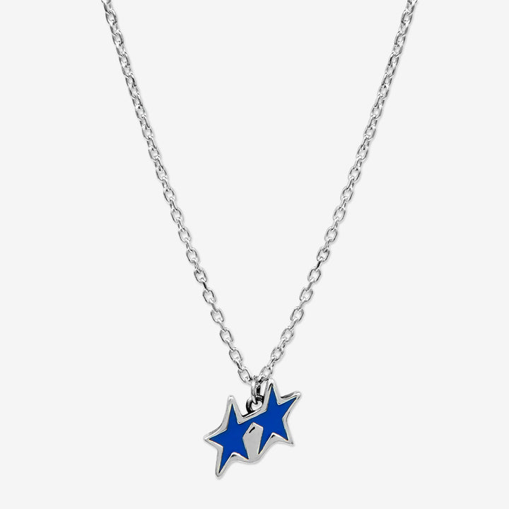 Enameled Tilted Necklace Silver