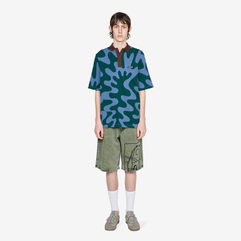 Splashed Polo Shirt Pine Green Shirts
