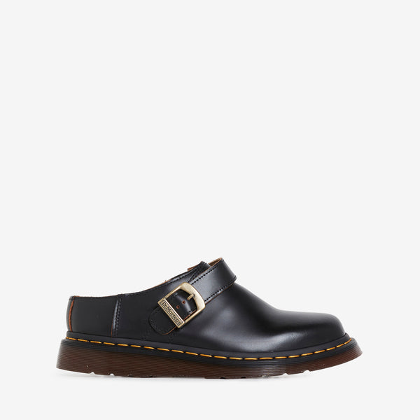 Isham Buckle Mule Black Vintage Smooth