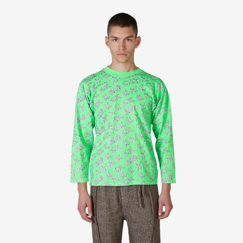Unisex Printed Longsleeve T-Shirt Green Tees