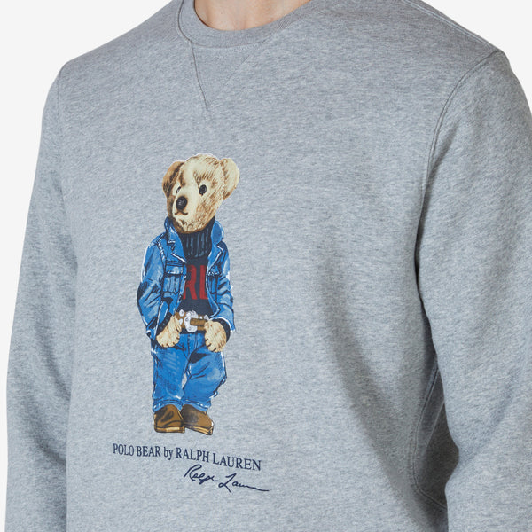 Polo Bear Fleece Sweatshirt Andover Heather Denim Bear