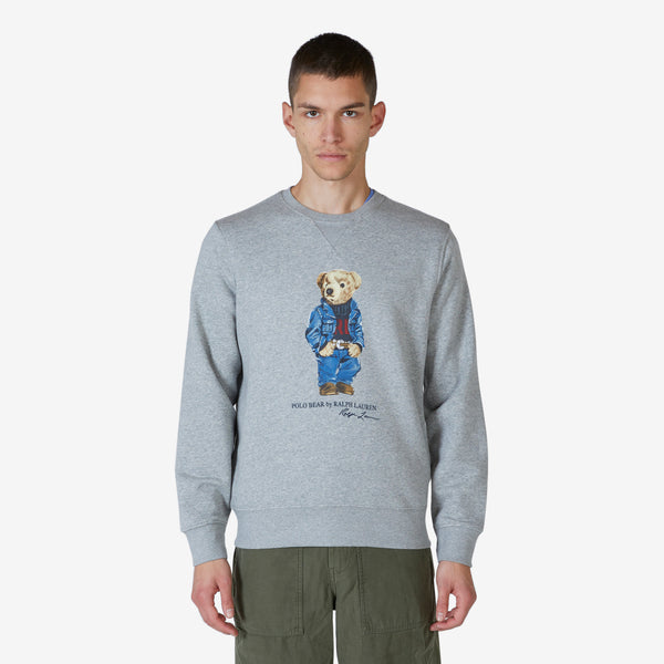 Polo Bear Fleece Sweatshirt Andover Heather Denim Bear
