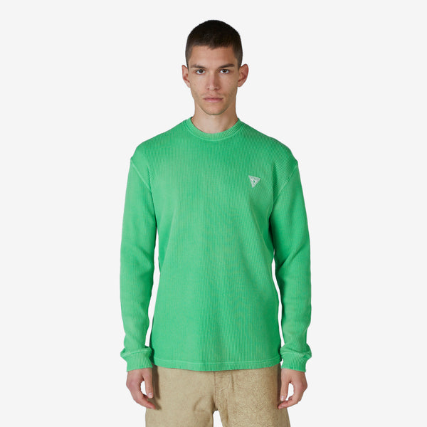 Eli Russell Linnetz Washed Waffle Longsleeve Jade Sea