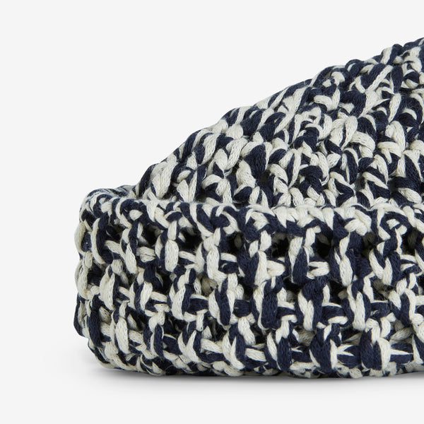 Karim Crochet Cap Navy Melange
