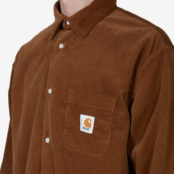 AWAKE NY x Carhartt WIP Collared Shirt Hamilton Brown