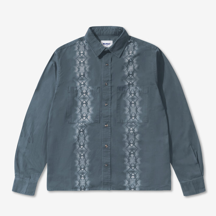 Fade Button Up Shirt Washed Navy Front