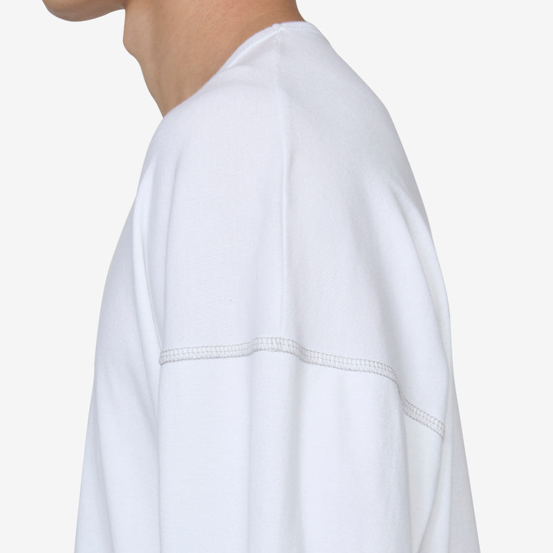 Heavy Rib Knit Longsleeve T-Shirt White