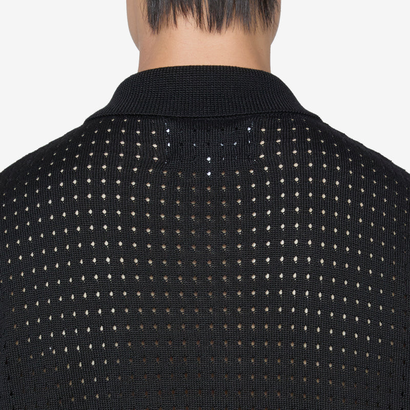 Pointelle Button Down Shirt Black Shirts