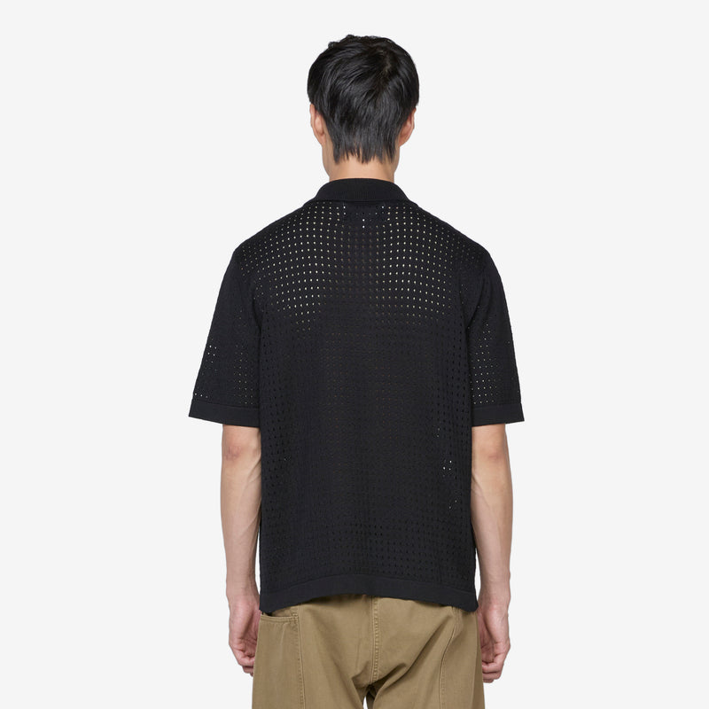 Pointelle Button Down Shirt Black Shirts