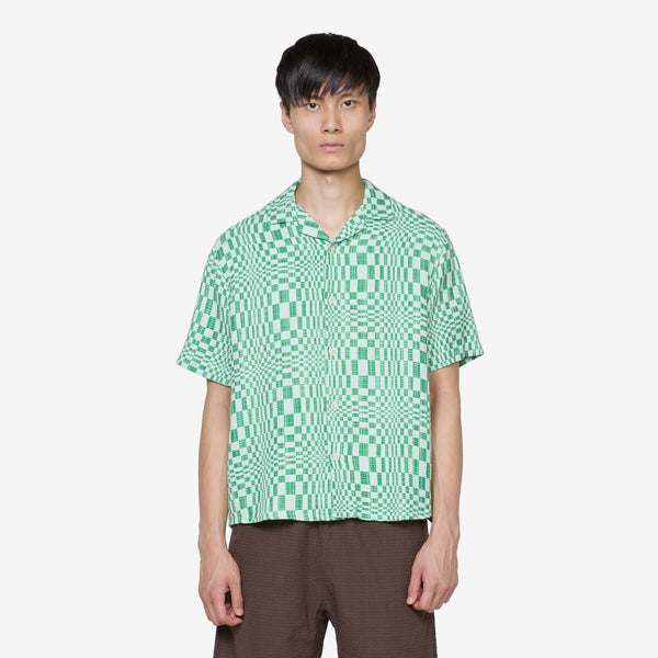 High Focus Short Sleeve Camp Shirt Green