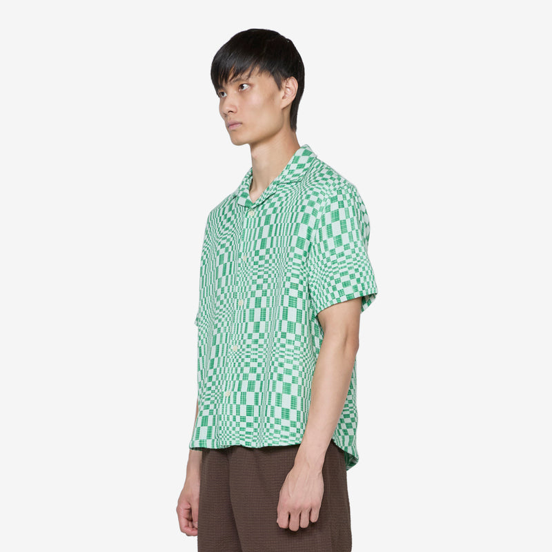 High Focus Short Sleeve Camp Shirt Green