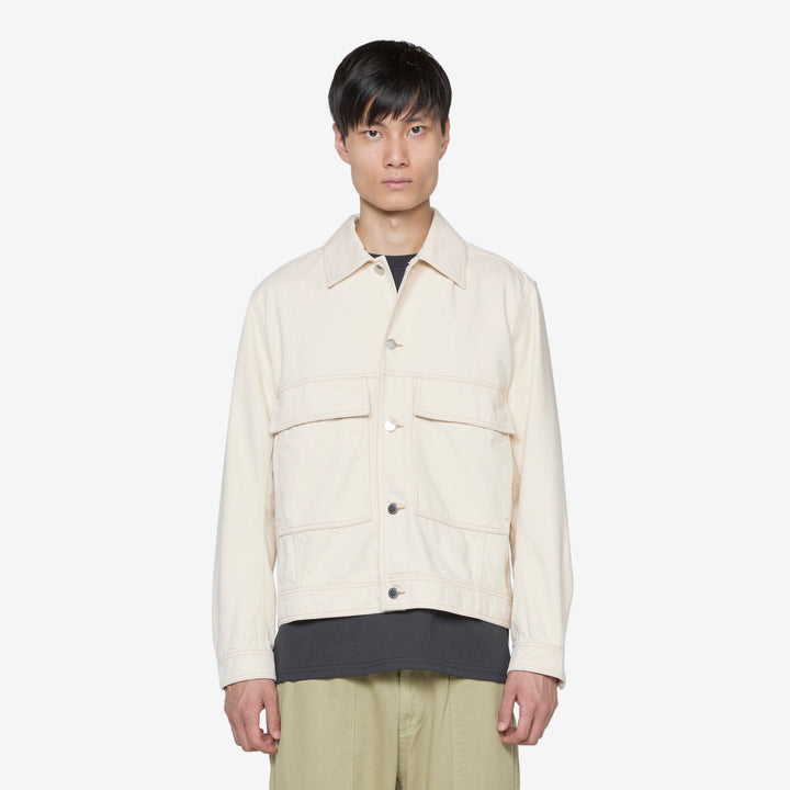 Dragan Denim Jacket Almond Denim Front