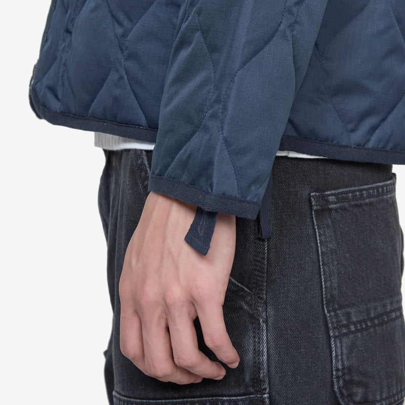 Military W-Zip V-Neck Down Jacket Dark Navy Jackets