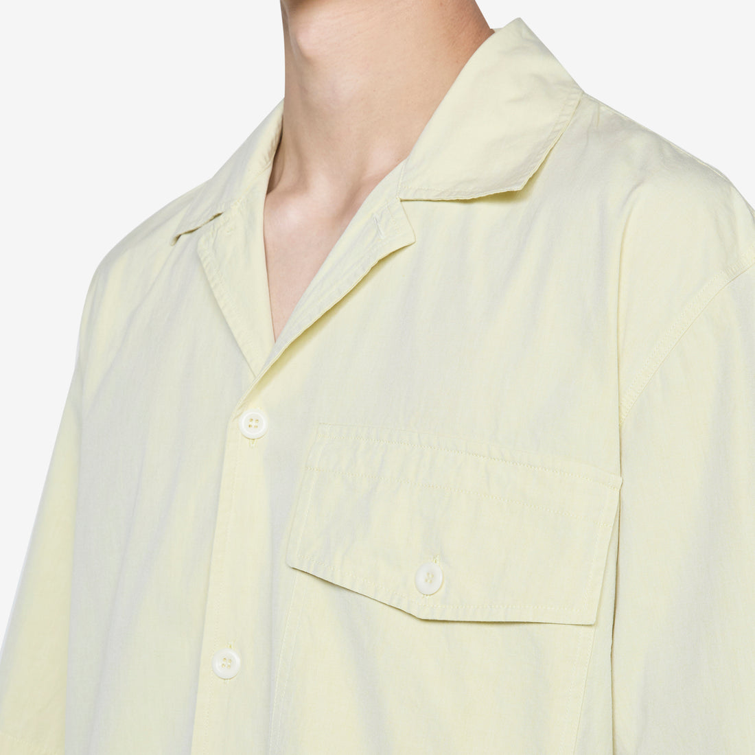 MHL. Short Sleeve Flap Pocket Shirt Pale Yellow Shirts