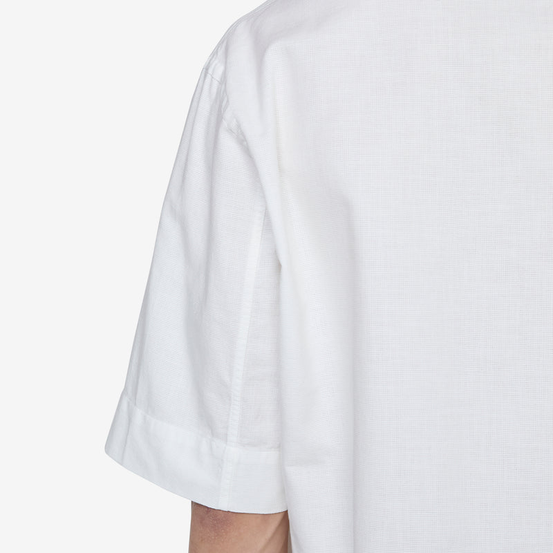 MHL. Offset Placket Polo White Shirts