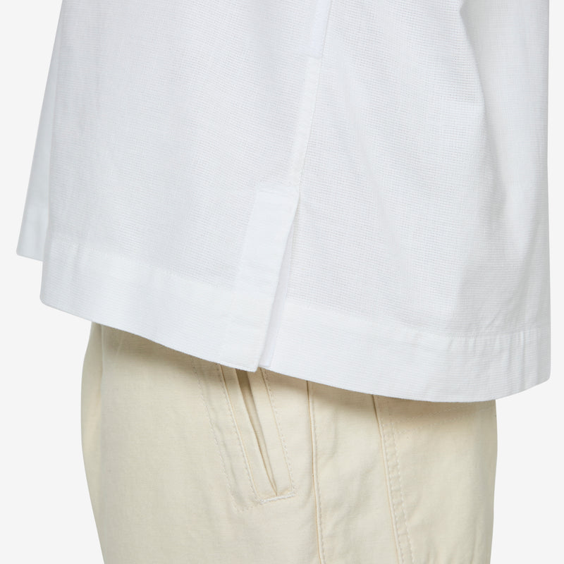 MHL. Offset Placket Polo White Shirts