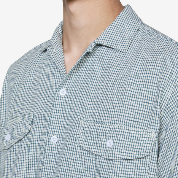 WORK Classic Fit Houndstooth Shirt Green