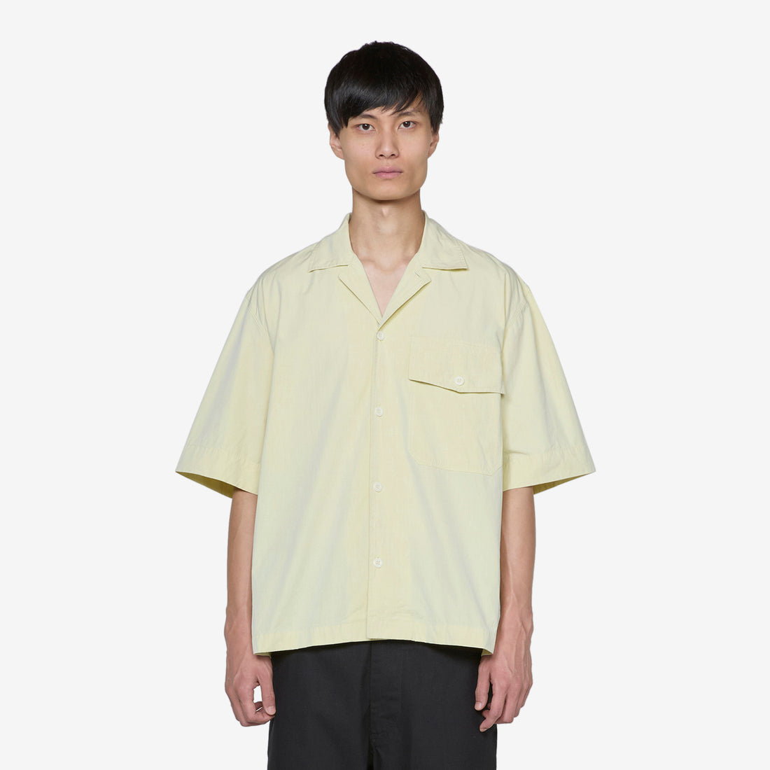 MHL. Short Sleeve Flap Pocket Shirt Pale Yellow Shirts