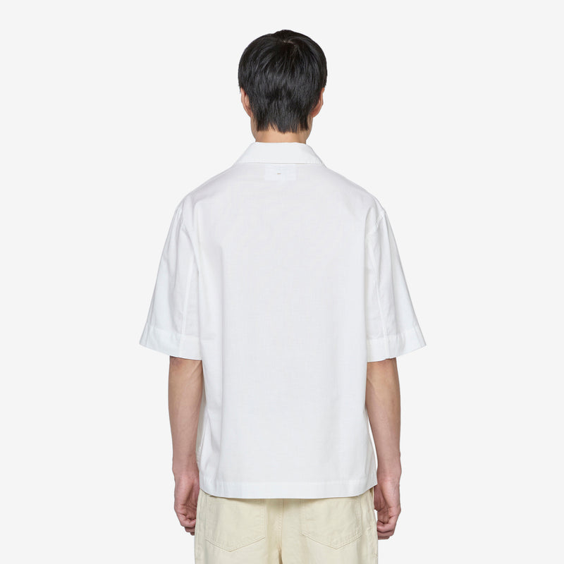 MHL. Offset Placket Polo White Shirts