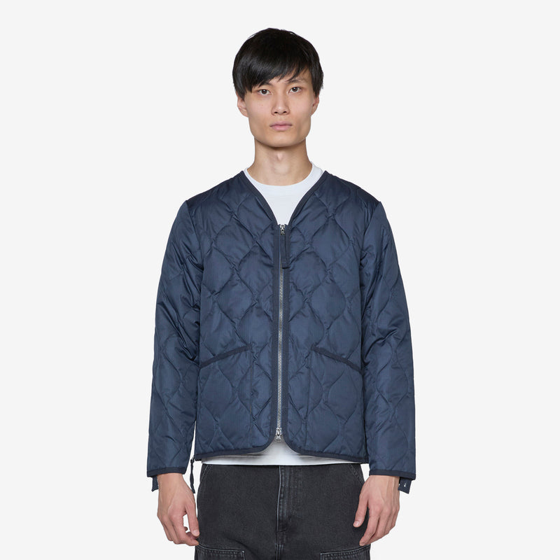 Military W-Zip V-Neck Down Jacket Dark Navy Jackets