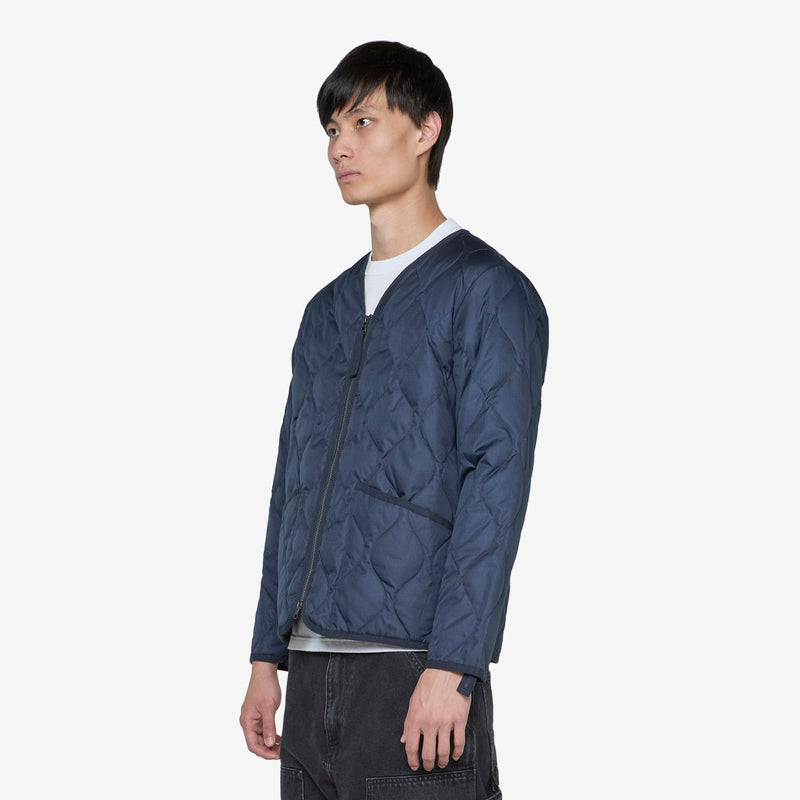 Military W-Zip V-Neck Down Jacket Dark Navy Jackets
