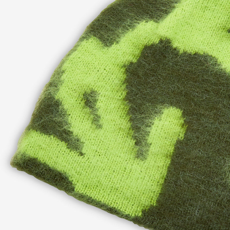 Mohair Burly Runningman Beanie Chartreuse Headwear