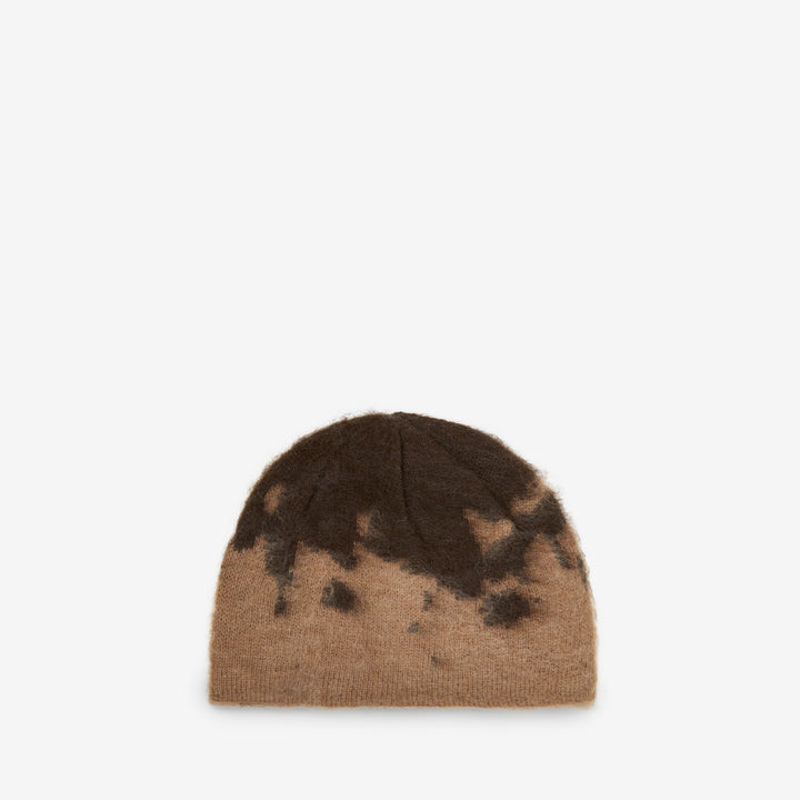 Mohair Splatter Beanie Taupe Splatter Front