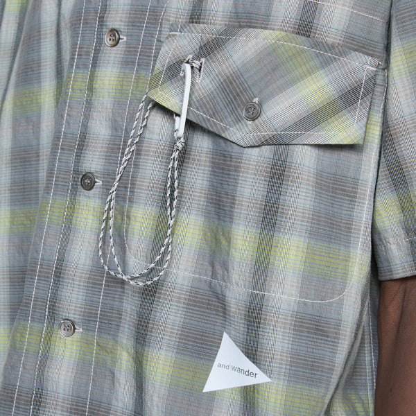 Dry Check Open Short Sleeve Shirt Gray