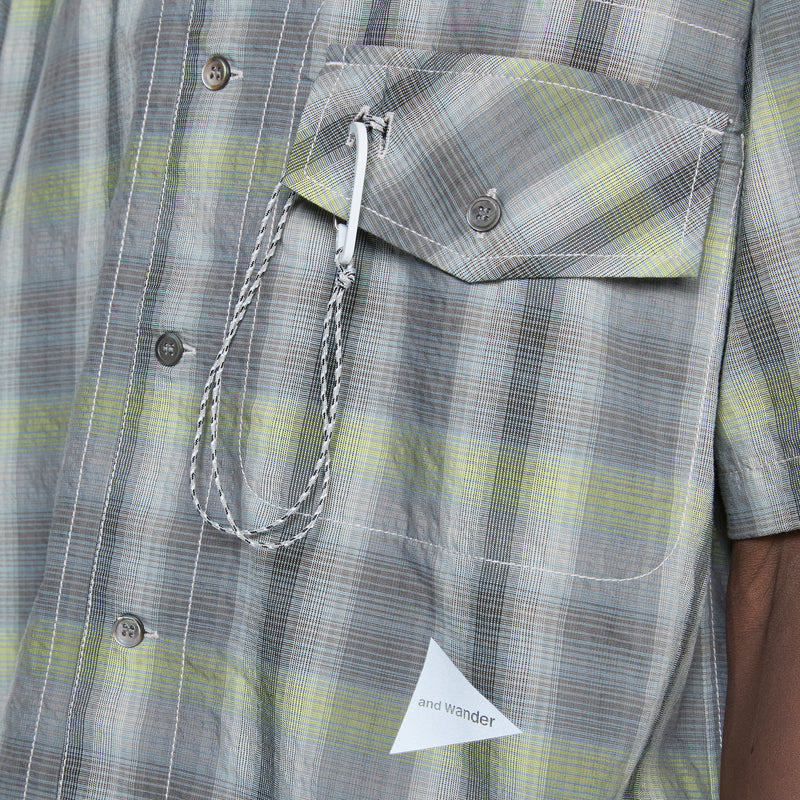 Dry Check Open Short Sleeve Shirt Gray Shirts
