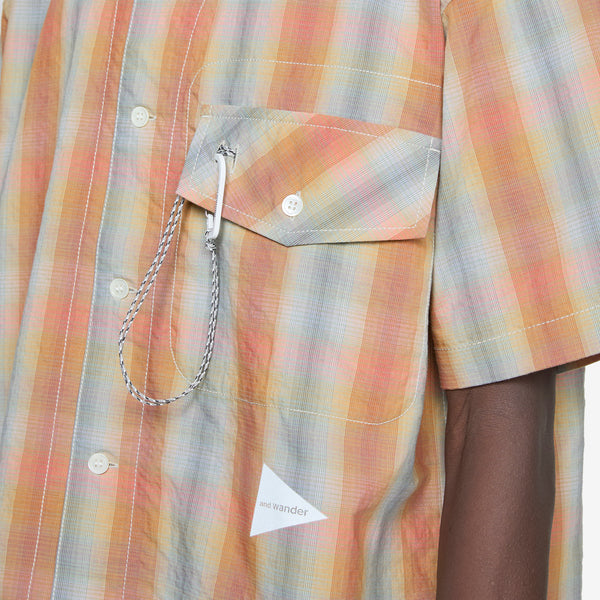 Dry Check Open Short Sleeve Shirt Orange