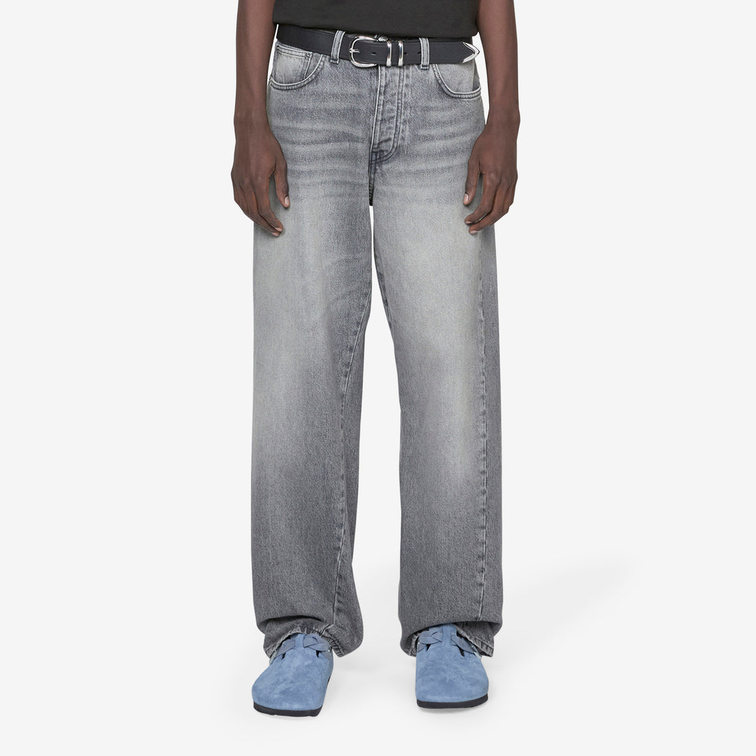 Wide Twist Work Jeans Black Stone Pants