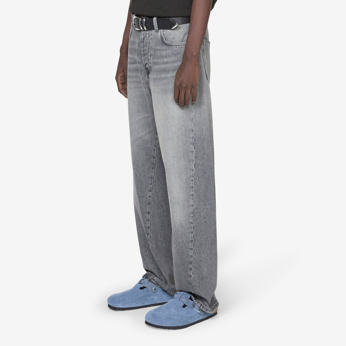 Wide Twist Work Jeans Black Stone Pants