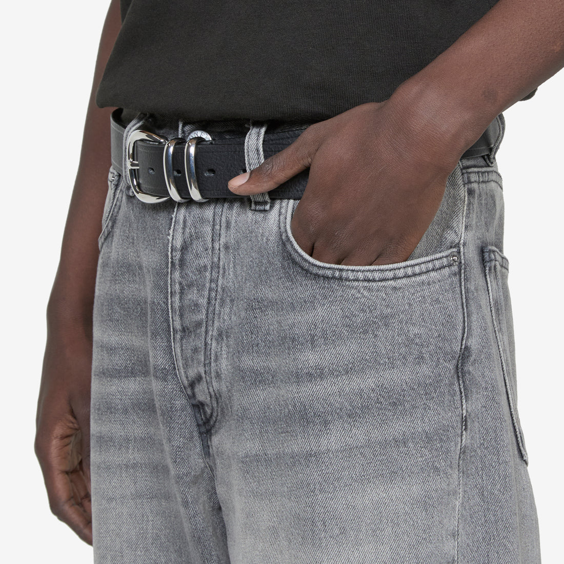 Wide Twist Work Jeans Black Stone Pants