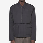Washed Layered Boxy Jacket Black