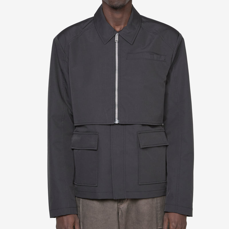 Washed Layered Boxy Jacket Black Jackets