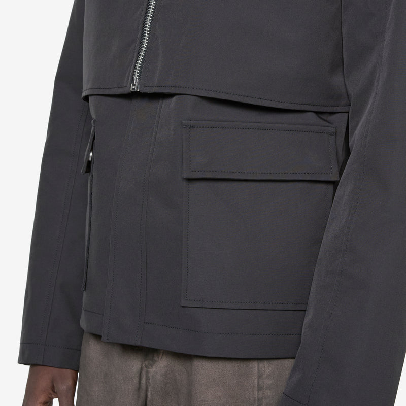 Washed Layered Boxy Jacket Black Jackets