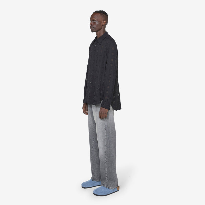 Wide Twist Work Jeans Black Stone Pants