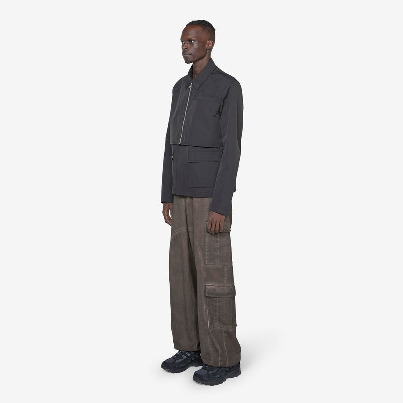 Washed Layered Boxy Jacket Black Jackets