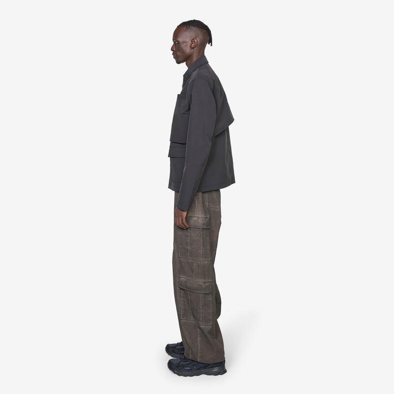 Washed Layered Boxy Jacket Black Jackets