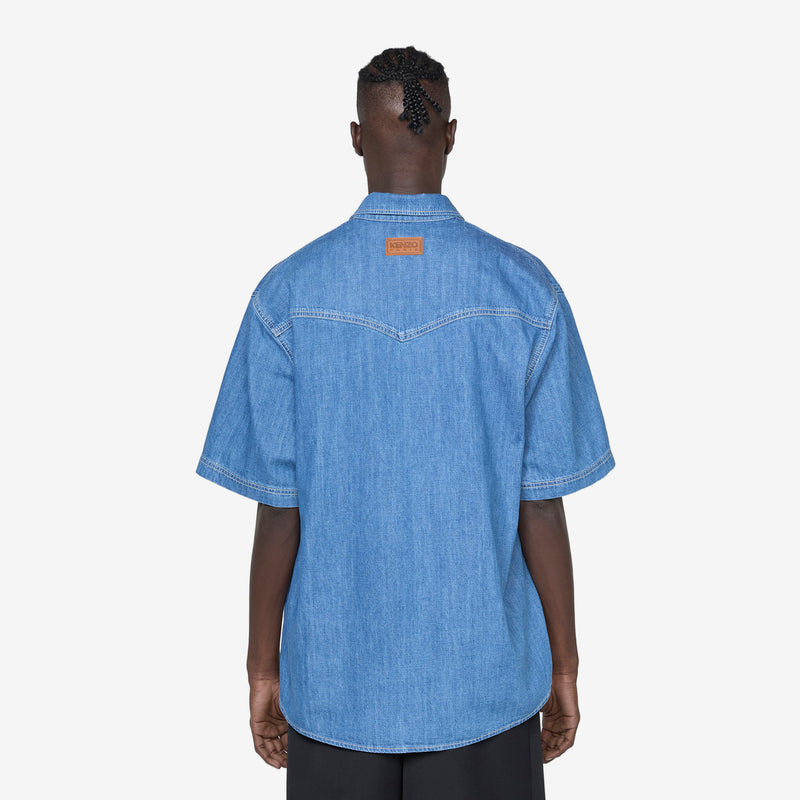 Short Sleeve Shirt Stone Bleached Blue Shirts