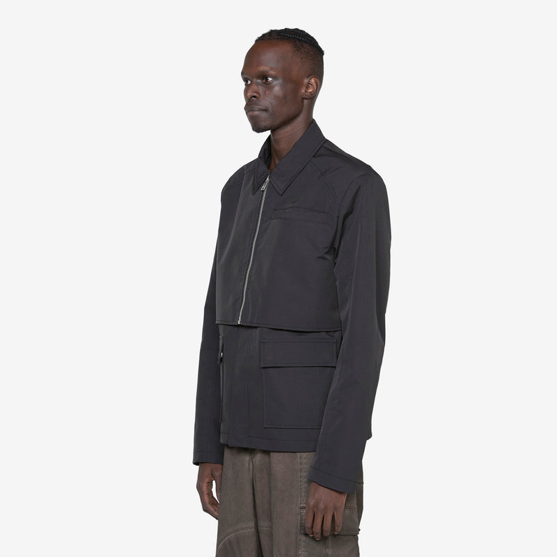 Washed Layered Boxy Jacket Black Jackets