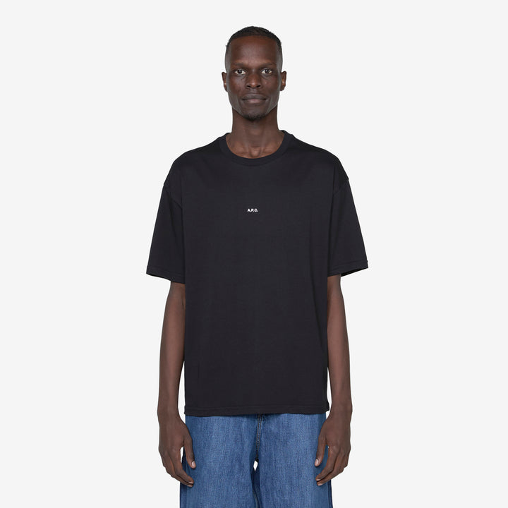 Boxy Micro Logo T-Shirt Black | White Front